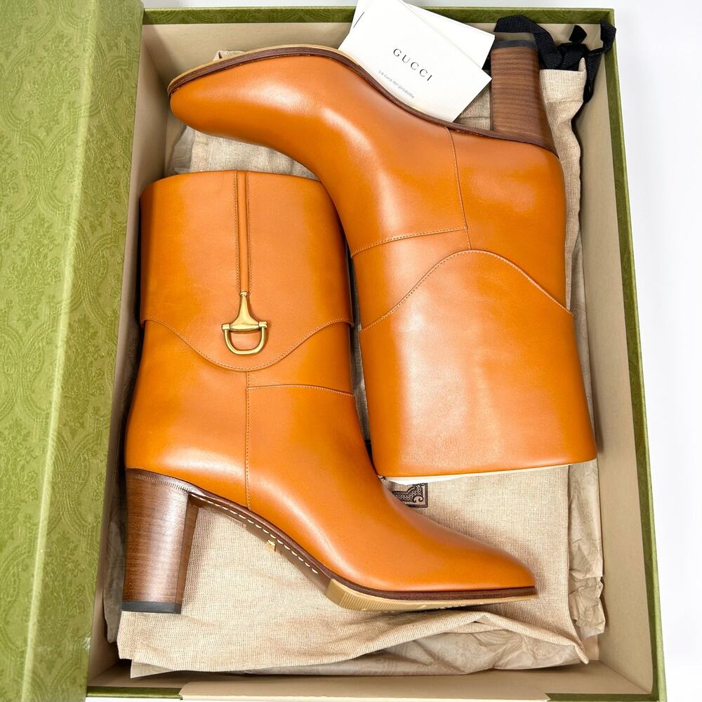 Gucci Tan Leather Ankle Boots - Picture 2 of 9